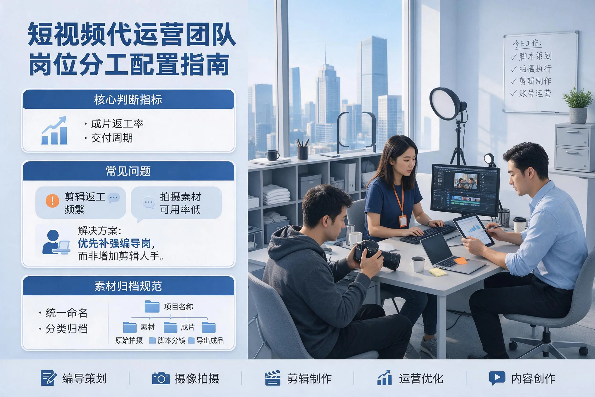 短视频代运营团队如何配置?凉山企业岗位分工科普说明