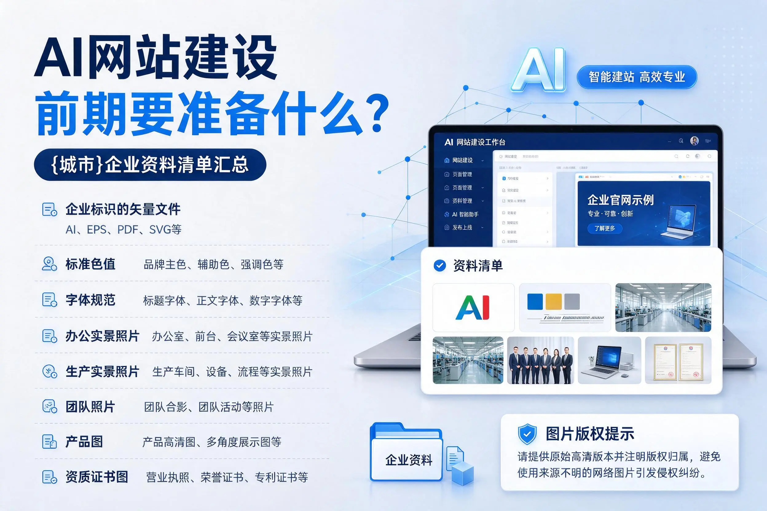 AI网站建设前期要准备什么？凉山企业资料清单汇总