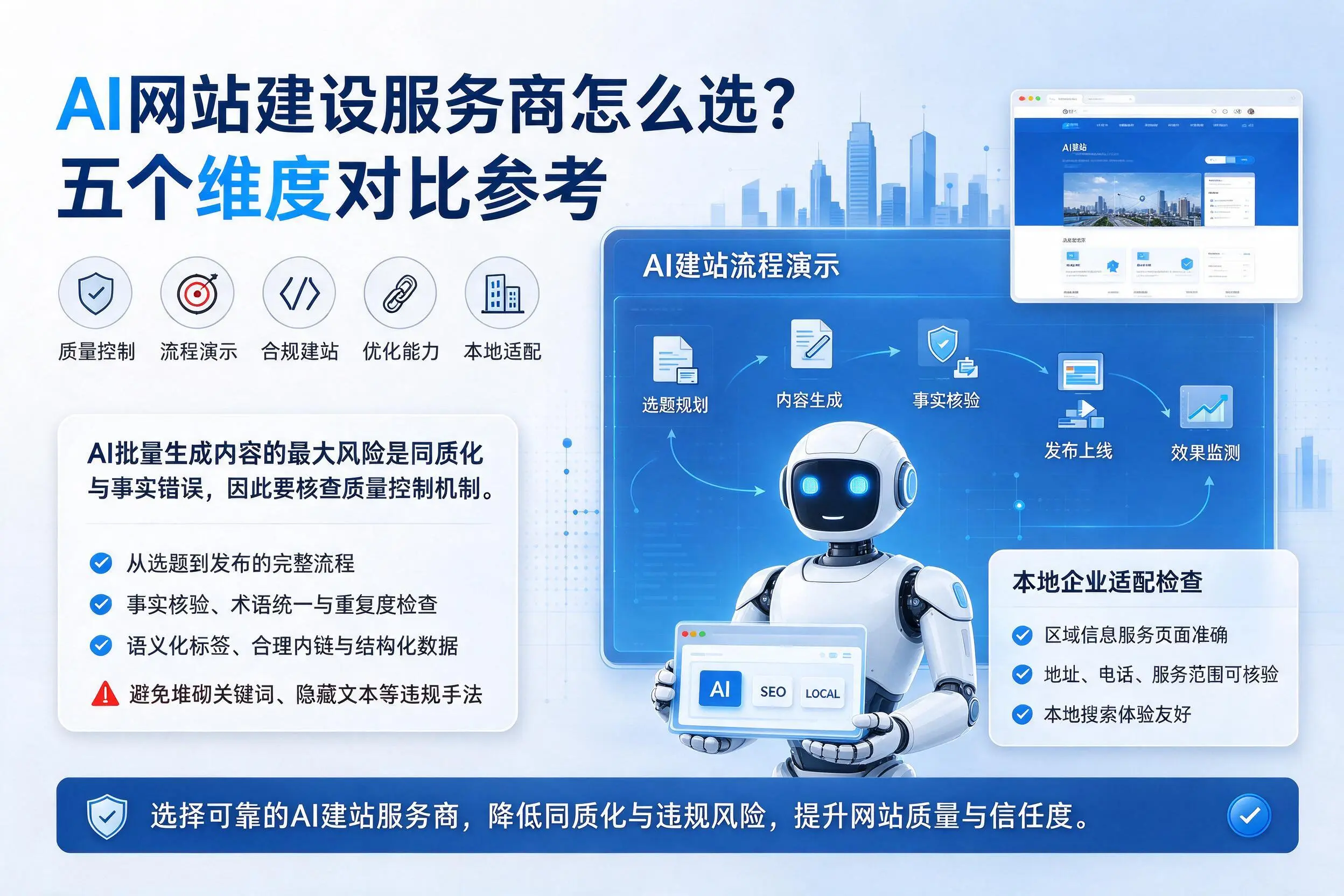 凉山AI网站建设服务商怎么选？五个维度对比参考